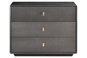 Brown Wood Veneer Finish Three Drawer Chest | Dorsino