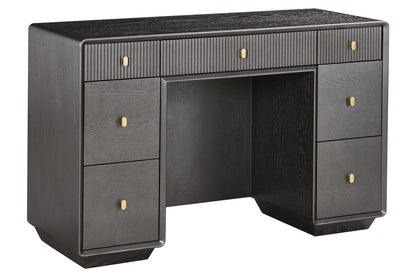 Brown Wood Veneer Finish Seven Drawer Dressing Table | Dorsino