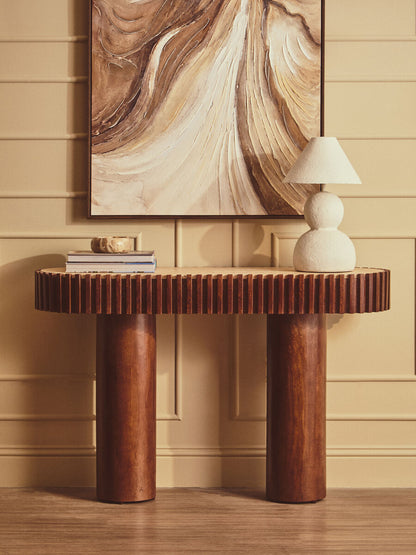 Babel Travertine and Mango Wood Console Table