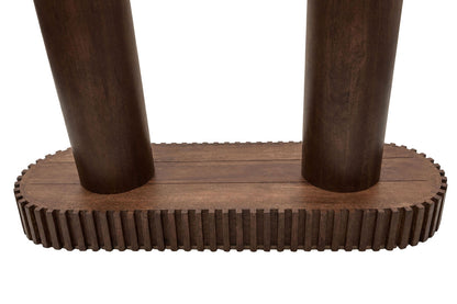 Mango Wood Travertine Top Pillar Legs Console Table | Babel