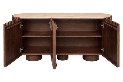 Babel Travertine and Mango Wood 2 Door Sideboard