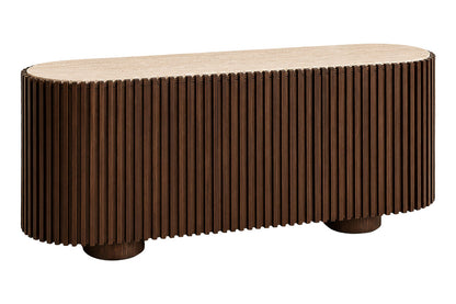 Babel Travertine and Mango Wood 2 Door Sideboard