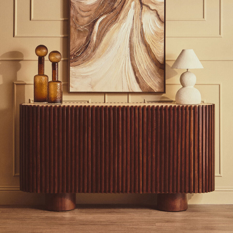 Babel Travertine and Mango Wood 2 Door Sideboard