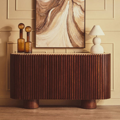 Babel Travertine and Mango Wood 2 Door Sideboard