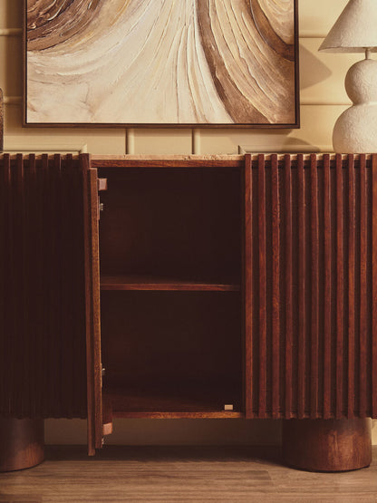 Babel Travertine and Mango Wood 2 Door Sideboard