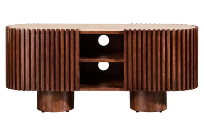 Babel Travertine and Mango Wood Media Unit