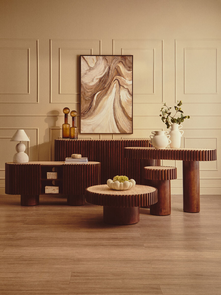Babel Travertine and Mango Wood Media Unit