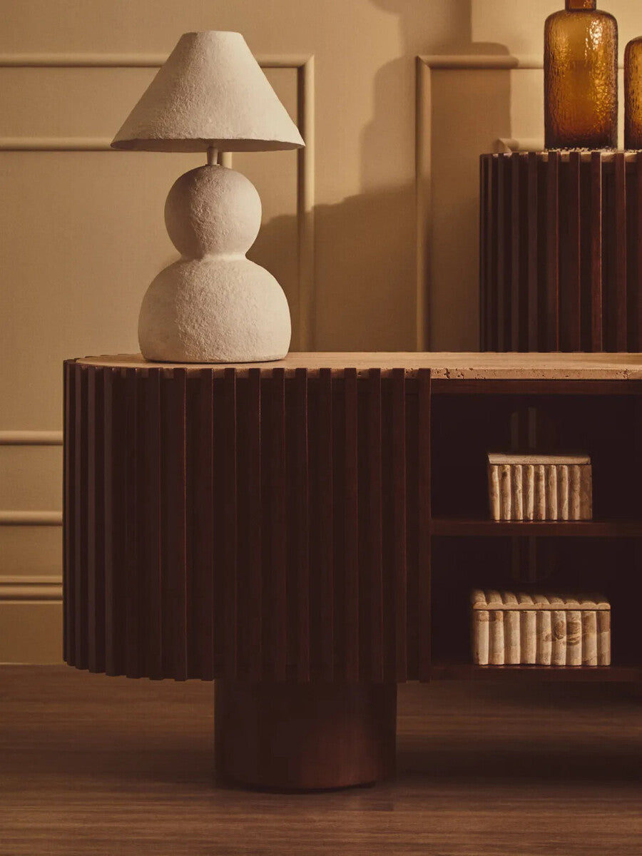 Babel Travertine and Mango Wood Media Unit