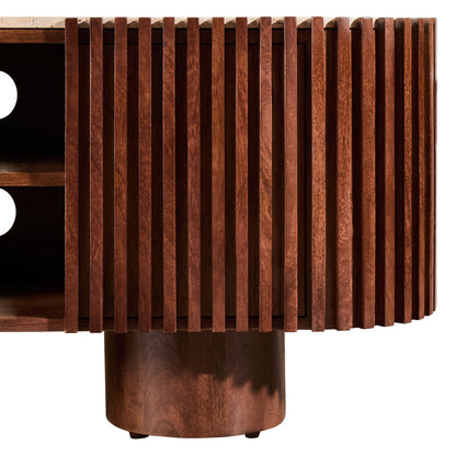 Babel Travertine and Mango Wood Media Unit
