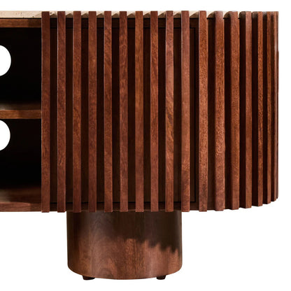 Babel Travertine and Mango Wood Media Unit