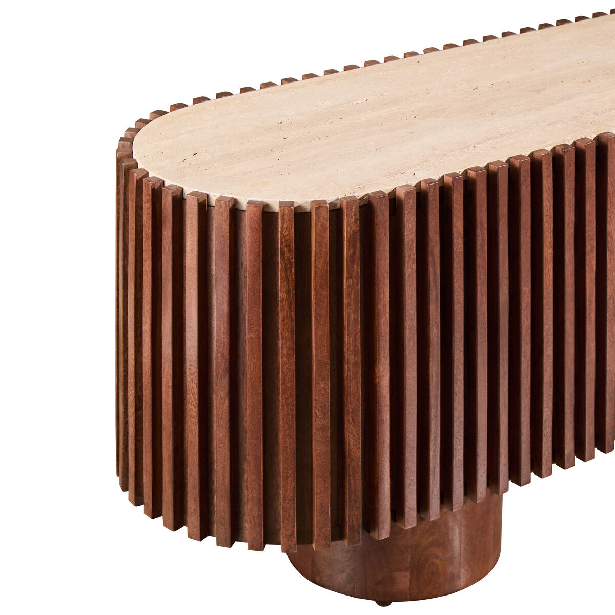 Babel Travertine and Mango Wood Media Unit