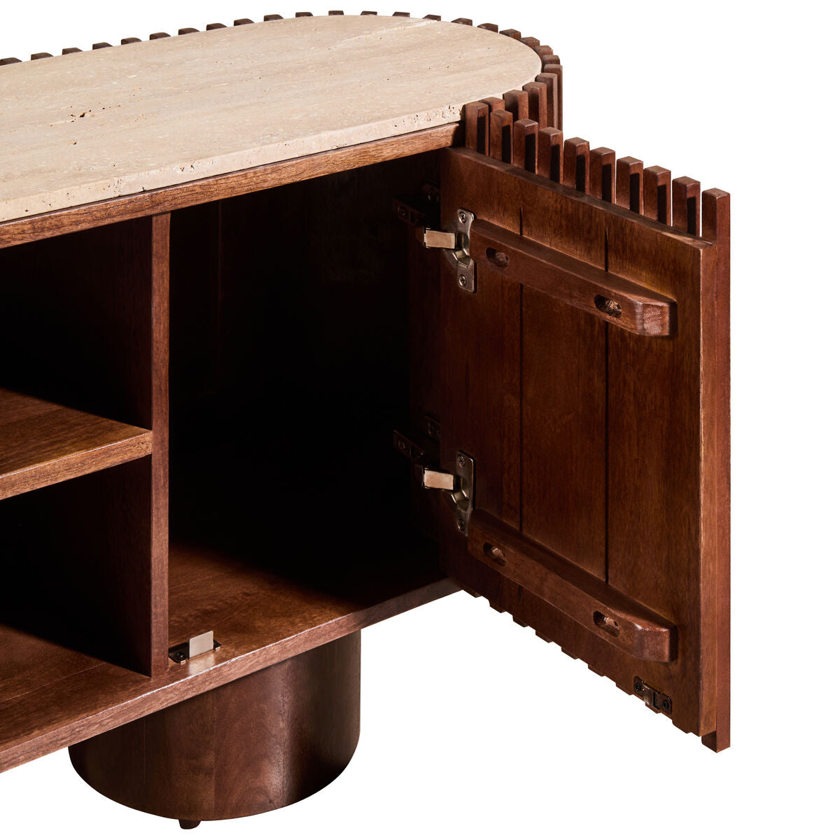 Babel Travertine and Mango Wood Media Unit