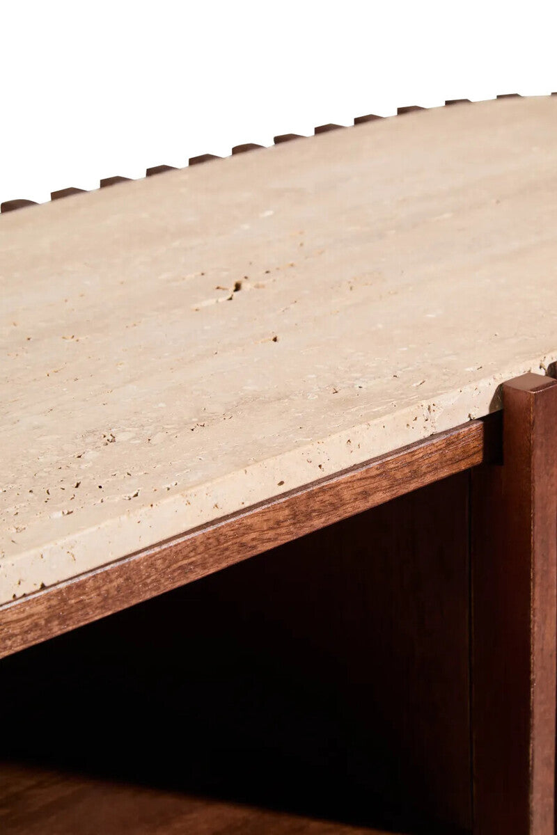 Babel Travertine and Mango Wood Media Unit