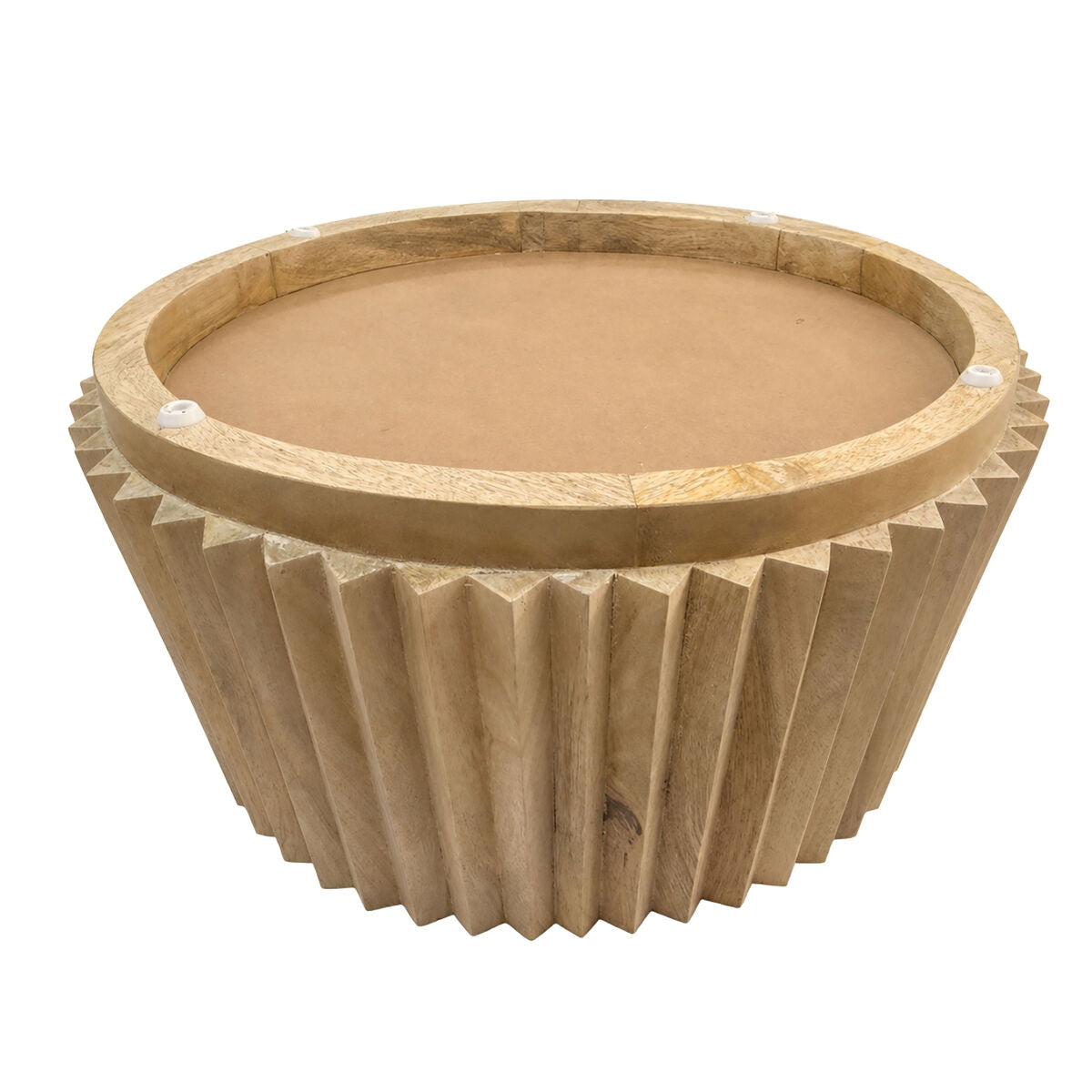 Barto Natural Mango Wood Ridged Coffee Table