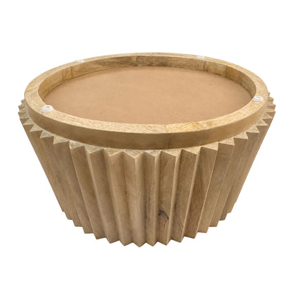 Barto Natural Mango Wood Ridged Coffee Table
