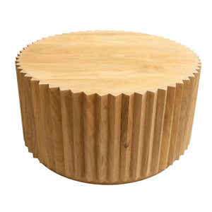 Barto Natural Mango Wood Ridged Coffee Table
