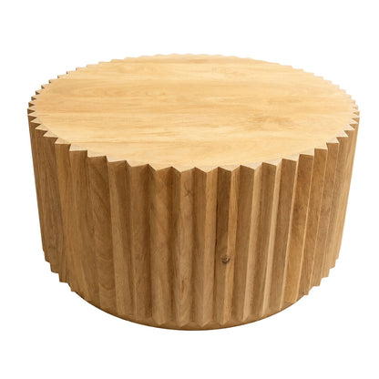 Barto Natural Mango Wood Ridged Coffee Table