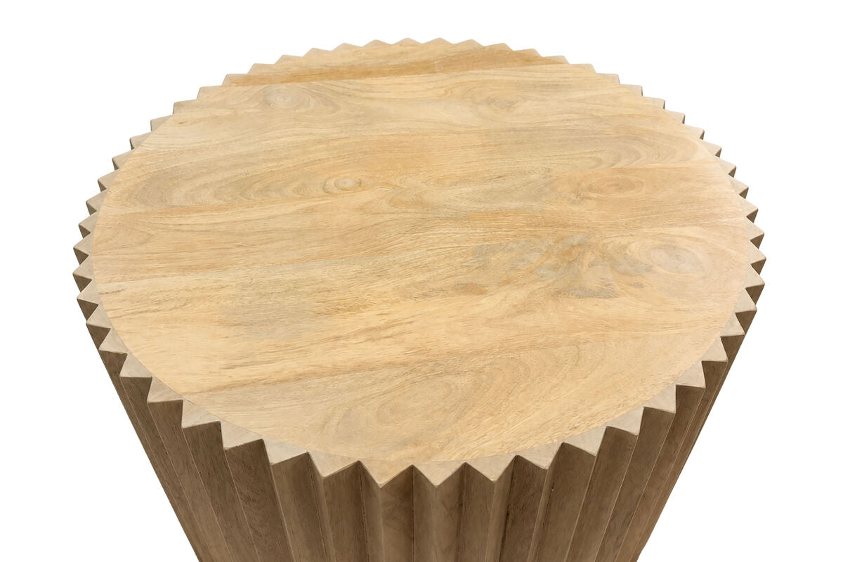 Barto Natural Mango Wood Ridged Coffee Table