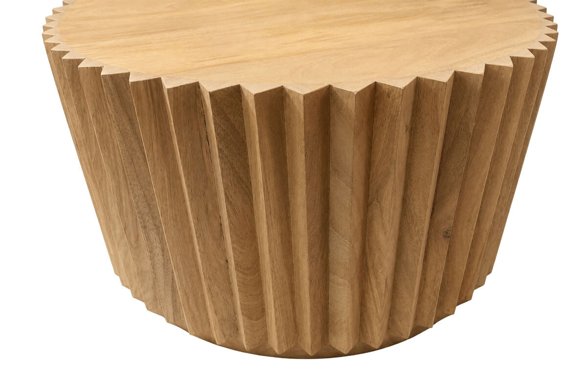 Barto Natural Mango Wood Ridged Coffee Table