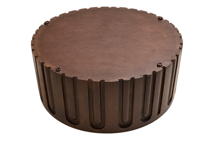 Round Marble Top Mango Wood Carve Detail Coffee Table | Barola