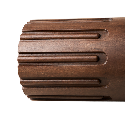 Round Marble Top Mango Wood Carve Detail Side Table | Barola