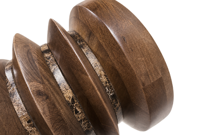 Round Marble Top Mango Wood Side Table | Barola