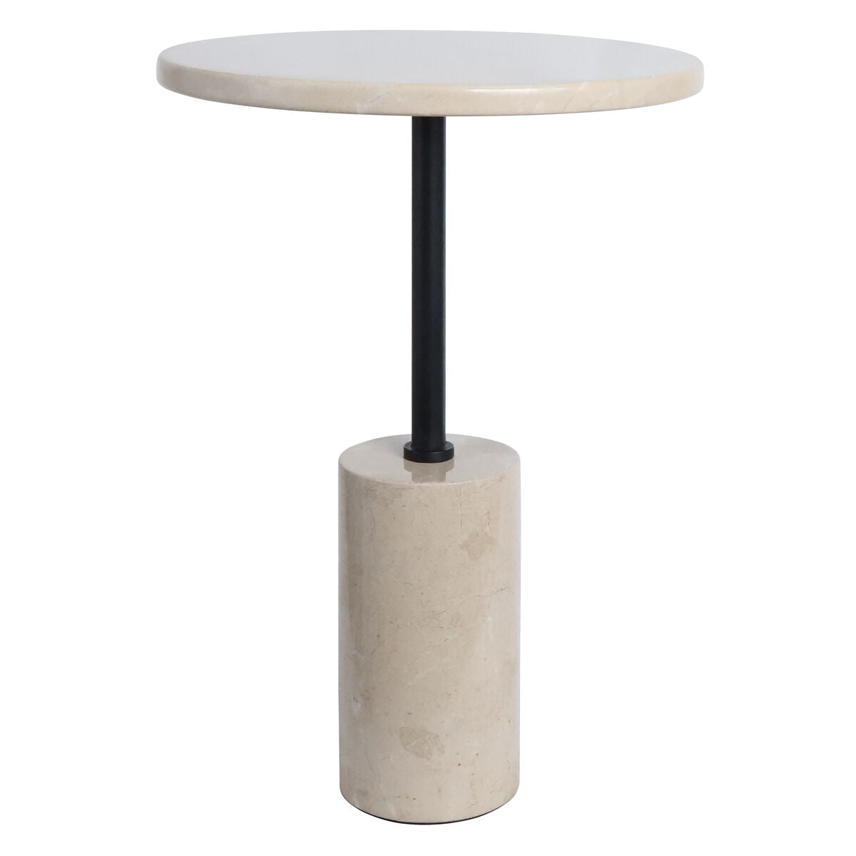 Cream Marble Top and Base Side Table | Merida