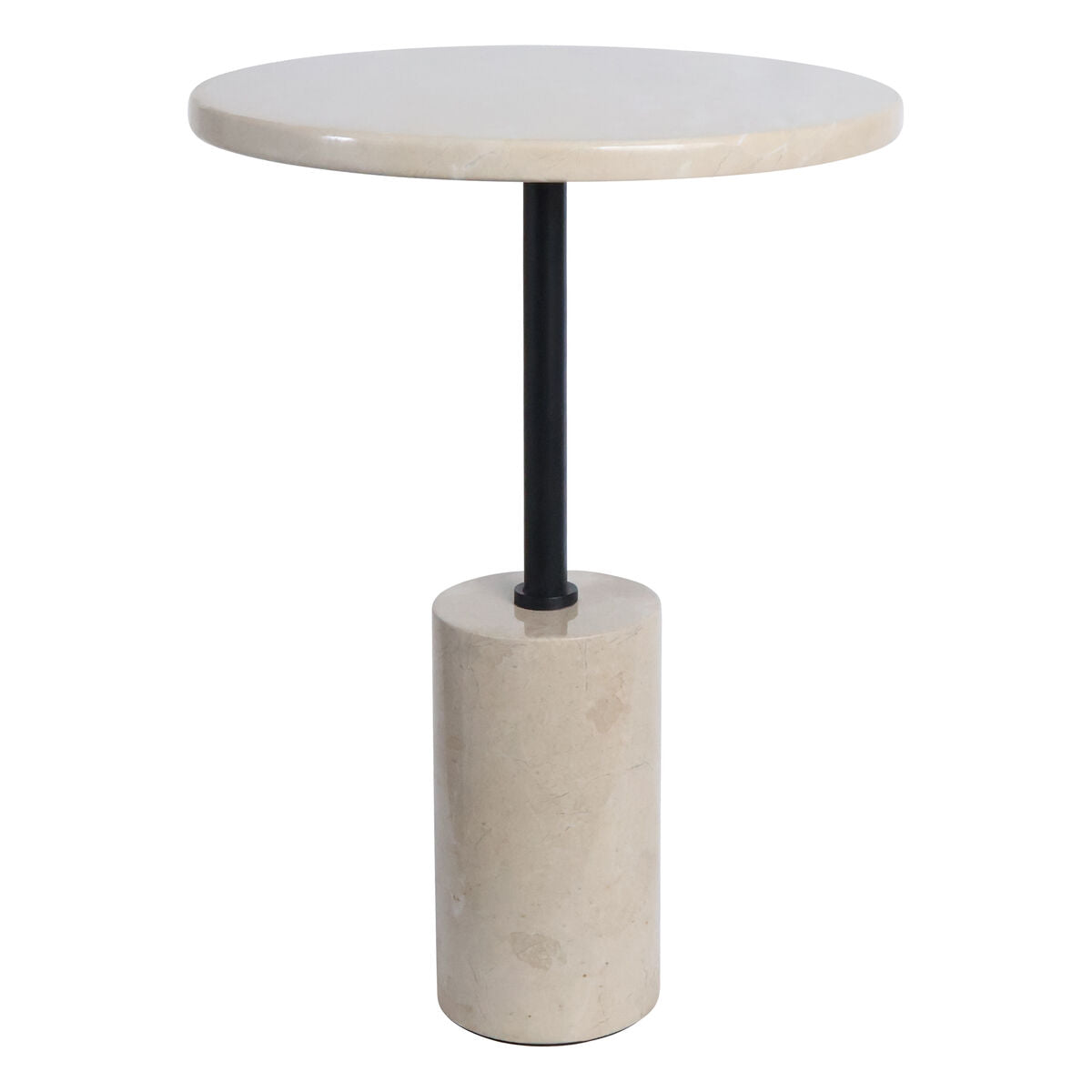 Cream Marble Top and Base Side Table | Merida