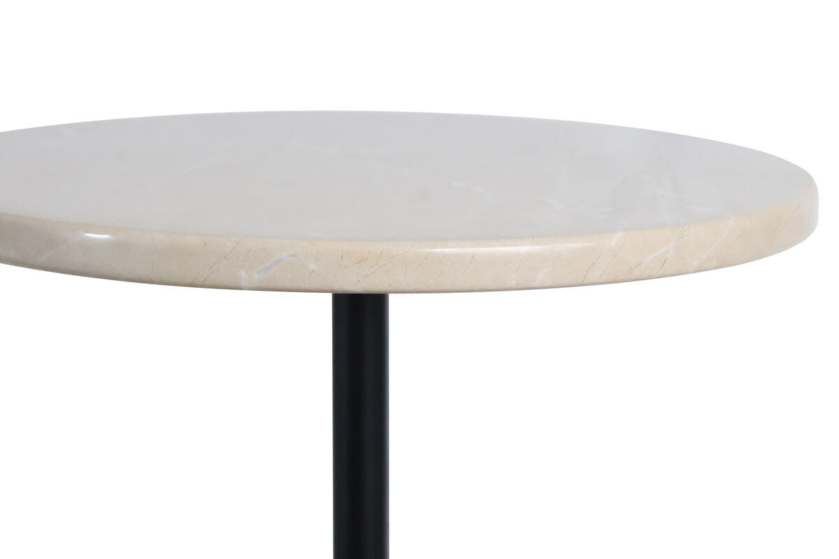 Cream Marble Top and Base Side Table | Merida