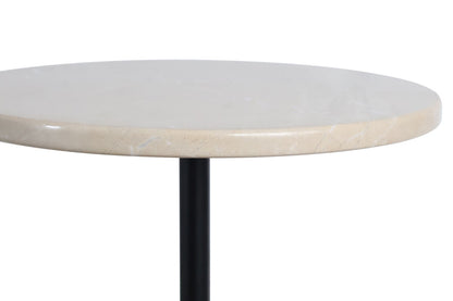 Cream Marble Top and Base Side Table | Merida