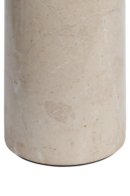 Cream Marble Top and Base Side Table | Merida