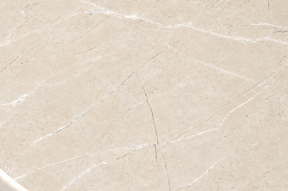 Cream Marble Top and Base Side Table | Merida