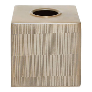 Allegra Champagne Aluminium Tissue Box with Line Effect