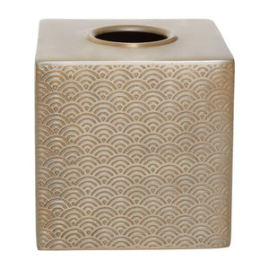 Allegra Champagne Aluminium Tissue Box with Etched Detail