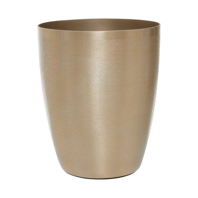 Gold metallic planter on a white background