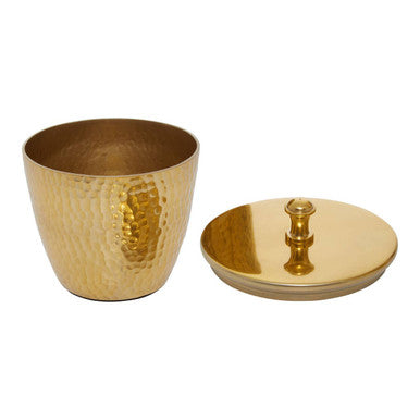 Allegra Gold Finish Bathroom Jar