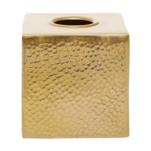 Allegra Gold Aluminium Tissue Box with Hammered Effect