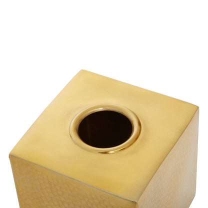 Allegra Hammered Gold Finish Tissue Box