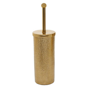Allegra Gold Aluminium Toilet Brush with Hammered Effect