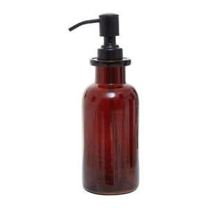 Allegra Brown Glass Soap Dispenser with Black Pump