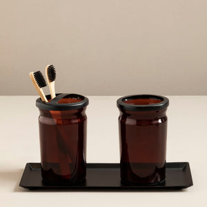 Allegra Brown Glass Bathroom Tumbler