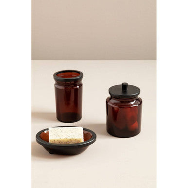 Kiara Brown Glass Bathroom Tumbler | Allegra