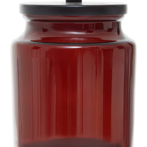 Allegra Dark Brown Glass Bathroom Jar with Metal Lid