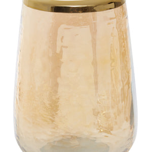 Allegra Gold Glass Toothbrush Holder with Textured Detail