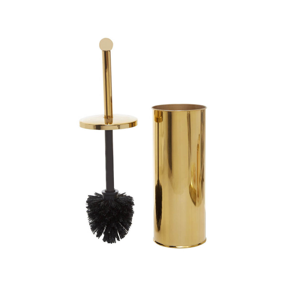 Allegra Stainless Steel Toilet Brush With Gold Detail