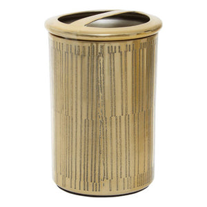 Allegra Gold Aluminium Toothbrush Holder with Line Effect