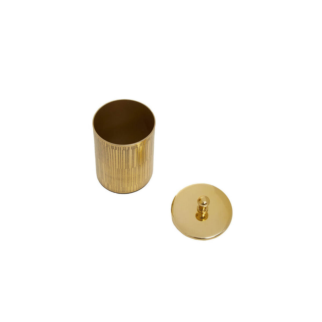 Allegra Line Effect Gold Bathroom Jar