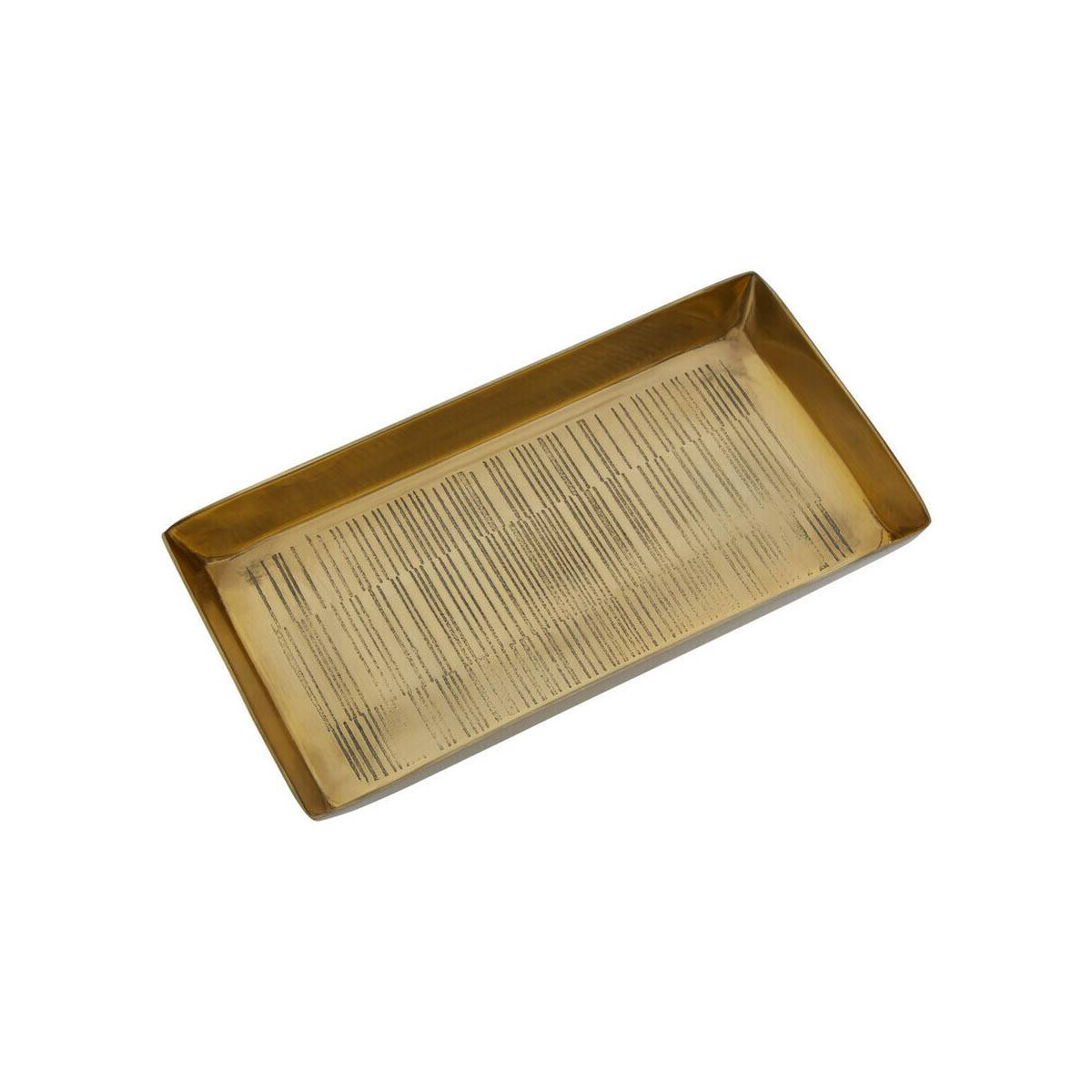 Allegra Line Effect Gold Bathroom Tray