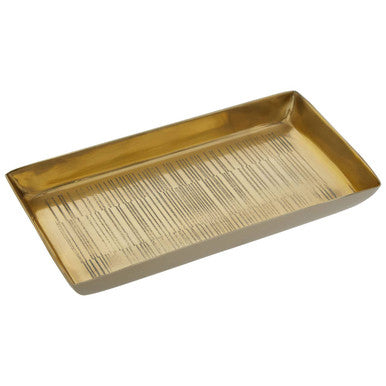 Allegra Line Effect Gold Bathroom Tray