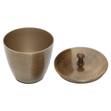 Allegra Aluminium Gold Finish 300ml Bathroom Jar